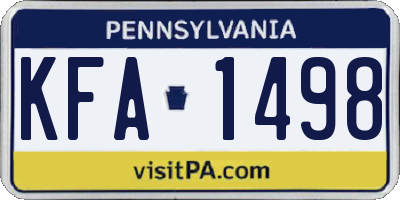 PA license plate KFA1498