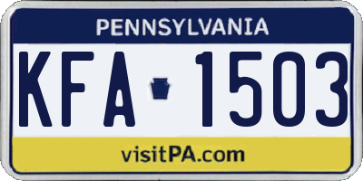 PA license plate KFA1503