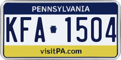 PA license plate KFA1504