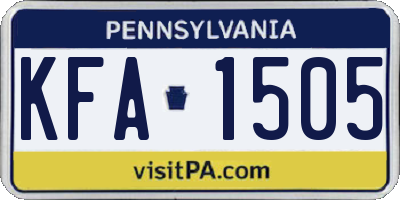 PA license plate KFA1505