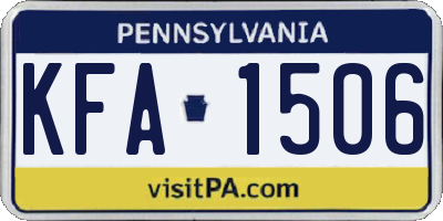 PA license plate KFA1506