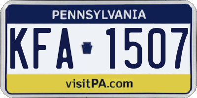 PA license plate KFA1507