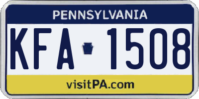 PA license plate KFA1508
