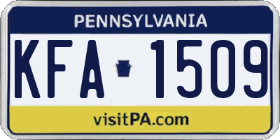 PA license plate KFA1509