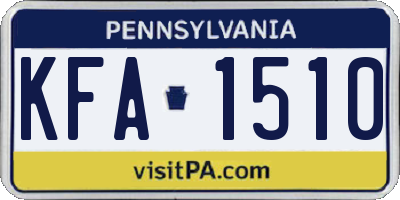 PA license plate KFA1510