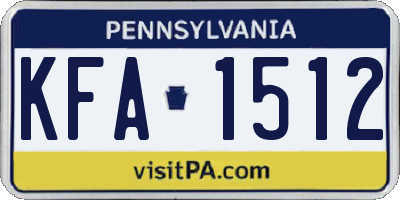 PA license plate KFA1512