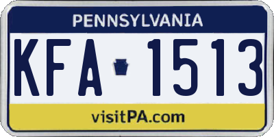 PA license plate KFA1513