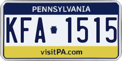 PA license plate KFA1515