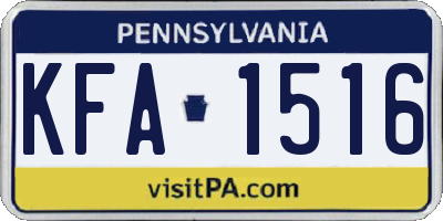 PA license plate KFA1516