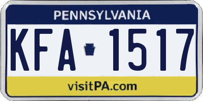 PA license plate KFA1517