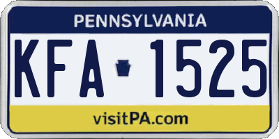 PA license plate KFA1525