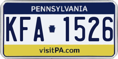 PA license plate KFA1526