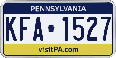 PA license plate KFA1527