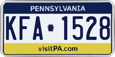 PA license plate KFA1528