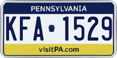 PA license plate KFA1529