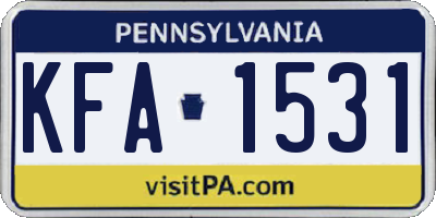 PA license plate KFA1531