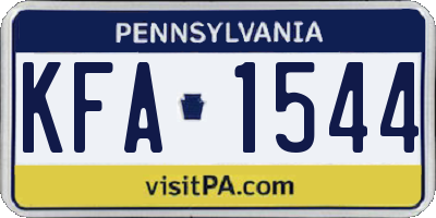 PA license plate KFA1544