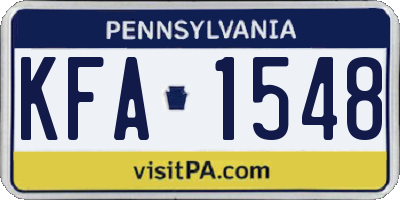 PA license plate KFA1548