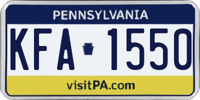 PA license plate KFA1550