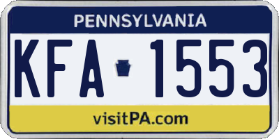 PA license plate KFA1553