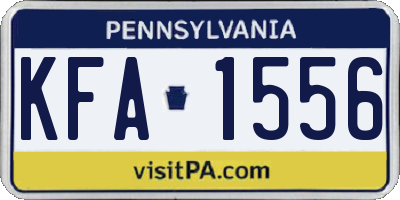 PA license plate KFA1556