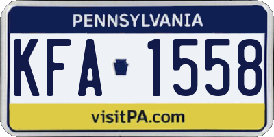 PA license plate KFA1558
