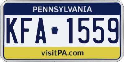 PA license plate KFA1559
