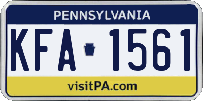 PA license plate KFA1561