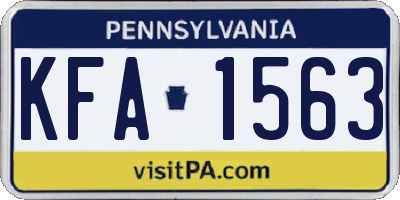 PA license plate KFA1563
