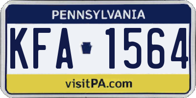 PA license plate KFA1564