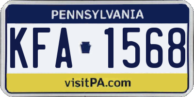 PA license plate KFA1568