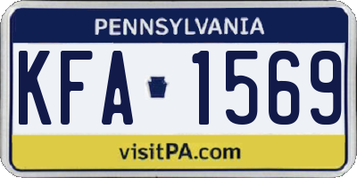 PA license plate KFA1569