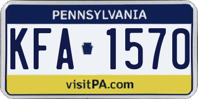 PA license plate KFA1570