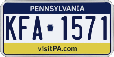 PA license plate KFA1571