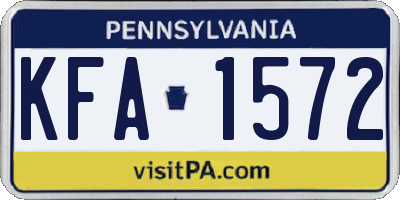 PA license plate KFA1572