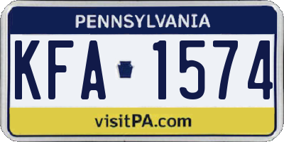 PA license plate KFA1574