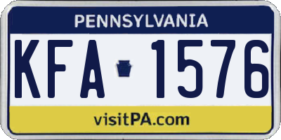 PA license plate KFA1576