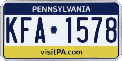 PA license plate KFA1578