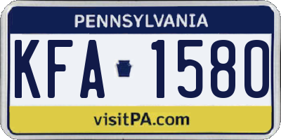 PA license plate KFA1580