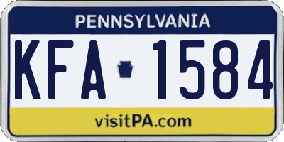 PA license plate KFA1584