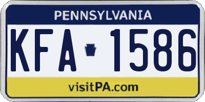 PA license plate KFA1586