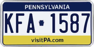 PA license plate KFA1587