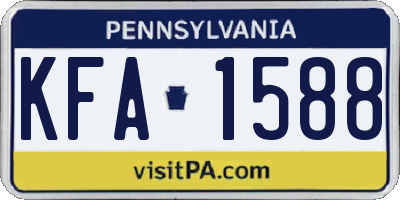 PA license plate KFA1588
