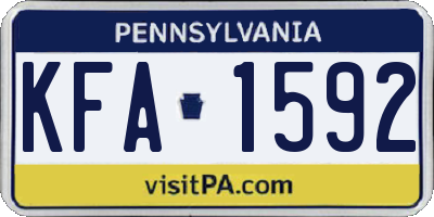 PA license plate KFA1592