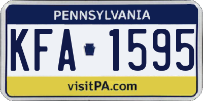 PA license plate KFA1595