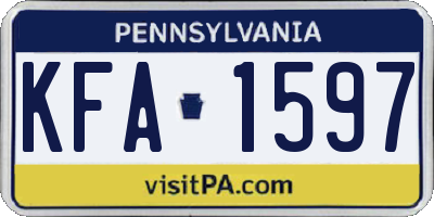 PA license plate KFA1597