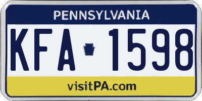 PA license plate KFA1598