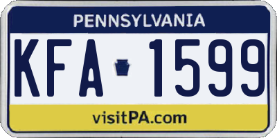 PA license plate KFA1599