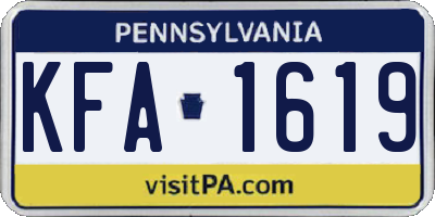 PA license plate KFA1619