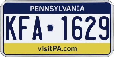 PA license plate KFA1629